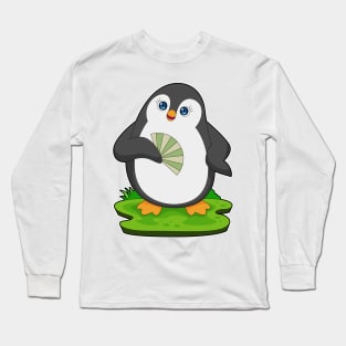 Penguin Hand fan Long Sleeve T-Shirt